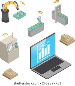 illustration of visualization of a manufacturing site
