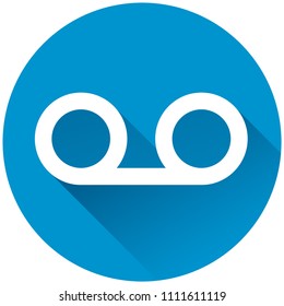 Illustration of voice mail circle blue icon