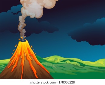 Illustration of a volcano