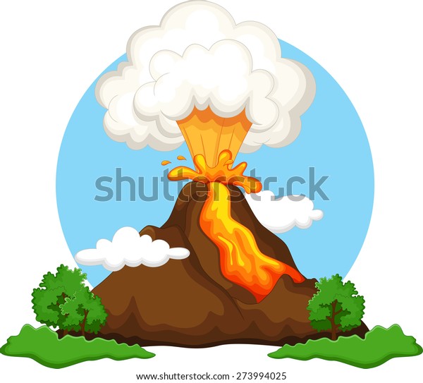 Illustration of a volcano\
erupting