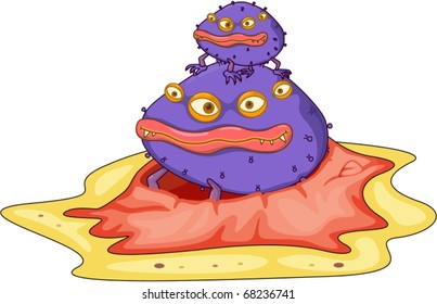 Illustration of volcano on a white background