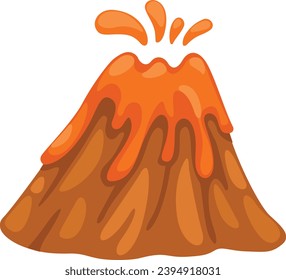 illustration of volcano white on background vector