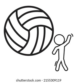 The illustration of Volley ball vector. Suitable for sports, game icon or logo.