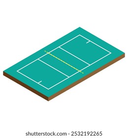 A Ilustração do Campo de Voleibol 3D