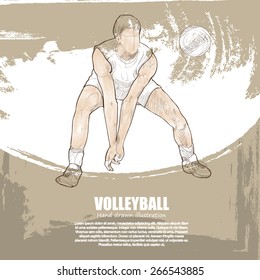 illustration of volleyball. Hand drawn.