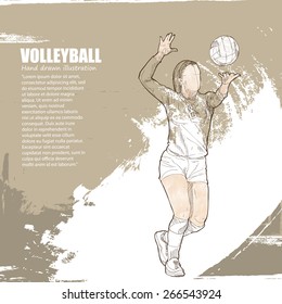illustration of volleyball. Hand drawn.