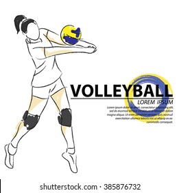 illustration of volleyball. Hand drawn.