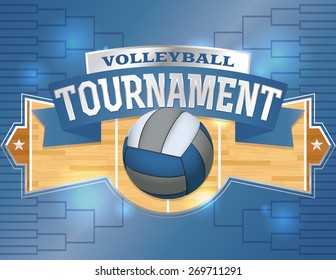 An illustration for a volleyball tournament flyer or poster. Room for copy. Vector EPS 10. EPS contains transparencies and copy has been converted to outlines.