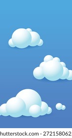 Illustration volumetric clouds light white clouds phone screensaver illustration blue sky background