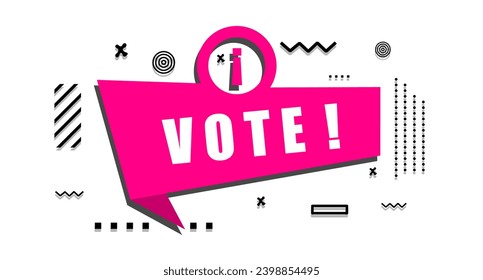 Illustration of vote speech bubble. Banner design for business marketing and advertising. Vector illustration.