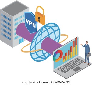 Illustration of a VPN on the Internet