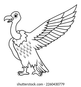 Illustration of vulture bird line art