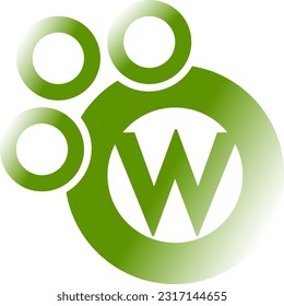 illustration of W alphabet logo design