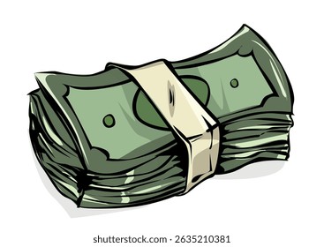  Illustration of a wad of bills