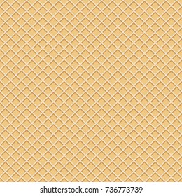 Illustration of a wafer seamless pattern background in the colors of white chocolate. Seamless texture of a waffle backdrop.