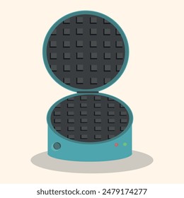 illustration of a waffle iron in bright colors on a light background