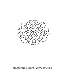 Illustration waffle line sketch art unique design with blank background