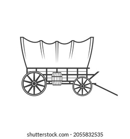 illustration of Wagon Western Horse, vector art. svg