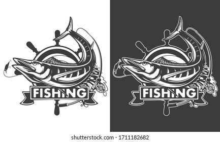 Illustration of a wahoo , Acanthocybium solandri, a scombrid fish jumping up viewed from the side set on isolated white background done in retro style.