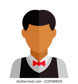 Illustration of a waiter icon. Waiter vector. Waiter avatar