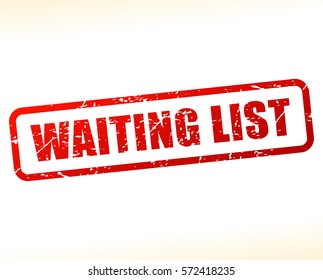 Illustration Waiting List Red Text Stamp Stock Vector (Royalty Free ...