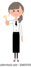 Illustration of a waitress to make a thumb