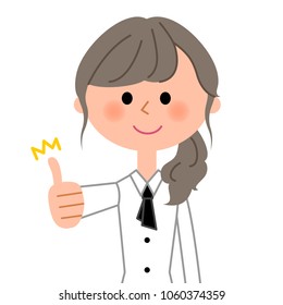 Illustration of a waitress to make a thumb