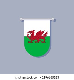 Illustration of Wales flag Template