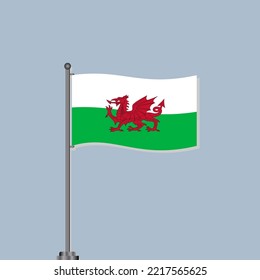 Ilustración de la plantilla de la bandera de Gales