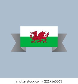Illustration der Wales-Flaggenvorlage