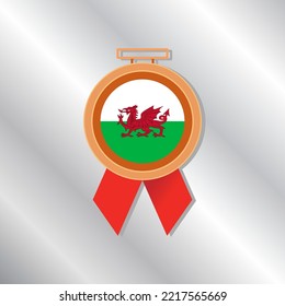 Illustration der Wales-Flaggenvorlage