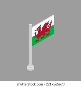 Illustration of Wales flag Template