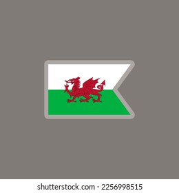 Illustration of Wales flag Template