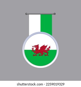 Illustration of Wales flag Template