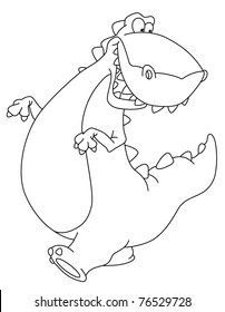 illustration of a walking dinosaur outlined