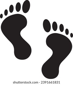 illustration of a walking footprints icon