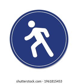 Illustration of walking sign isolated on white background.