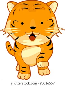 Illustration of a Walking Tiger