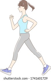 Illustration of a walking woman