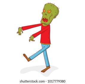 illustration of a walking zombie