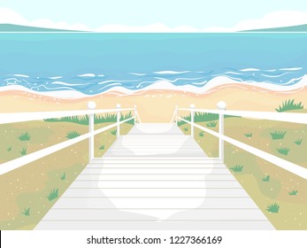 Illustration of a Walkway into the Beach