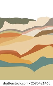 Illustration wall art death valley earth tone color unique design