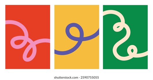 Illustration wall art swirl line unique design colorful