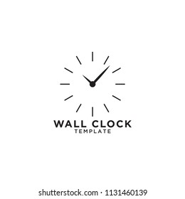 Illustration of wall clock logo design template