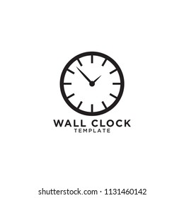 Illustration of wall clock logo design template