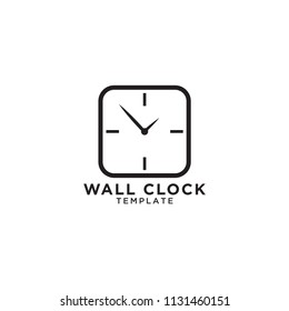 Illustration of wall clock logo design template