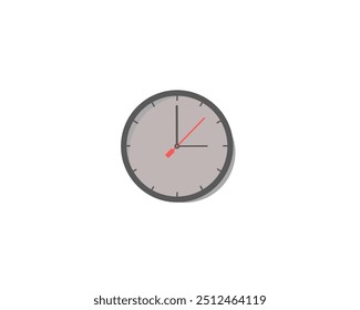 illustration of a wall clock on a white background. flat vector illustration.
