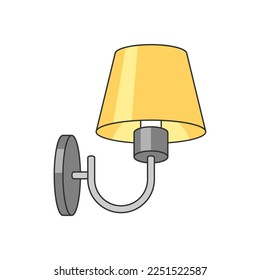 Illustration of wall sconce. Electrical lighting equipment. Industrial or business image. Icon for website and shop.