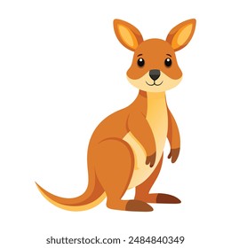 Illustration of Wallaby animal on white