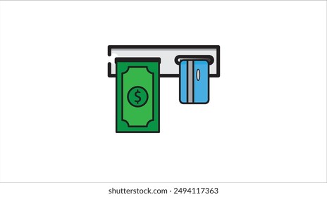 Illustration of wallet, dollar bill, and computer connection ideal for finance, online banking, budgeting, and financial technology concepts.